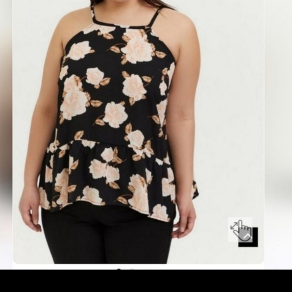 Nwot Torrid 2 Georgette Drop Waist Halter Top